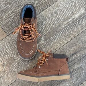 Brown Kids Boots with Orange Laces